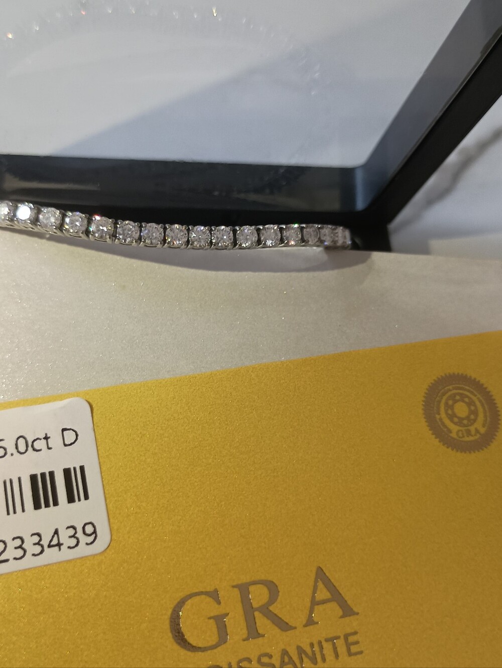 Moissanite Silver 3mm Tennis Bracelet 7in Pass Tester Brand New - Picture 5 of 11